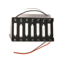 Load image into Gallery viewer, 7 Slot 18650 Battery Case Holder, 7 Slots in Series x 3.7volts Black Plastic Batteries Case