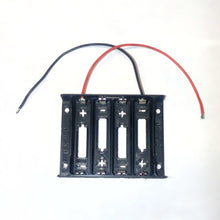 Load image into Gallery viewer, 4 Slot 18650 Powerwall Battery Case Holder, 1 Pcs 4 Slots in Series x 3.7volts Black Plastic Batteries Case